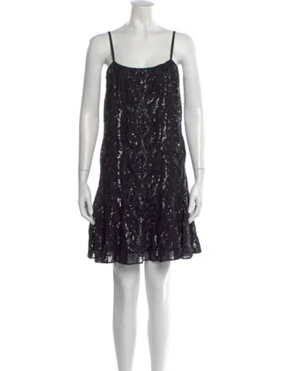 Pre-owned Needle & Thread Square Neckline Mini Dress In Black