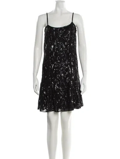 Pre-owned Needle & Thread Square Neckline Mini Dress W/ Tags In Black