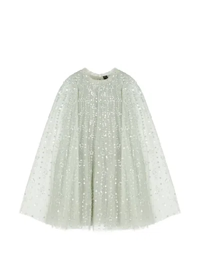 Needle & Thread Kids' Star Tulle Cape Dress In Green