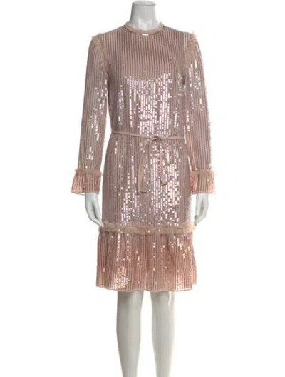 Pre-owned Needle & Thread Striped Midi Length Dress In Pink
