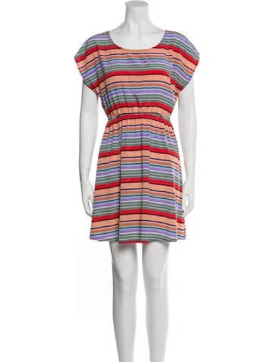 Pre-owned Needle & Thread Striped Mini Dress In Red