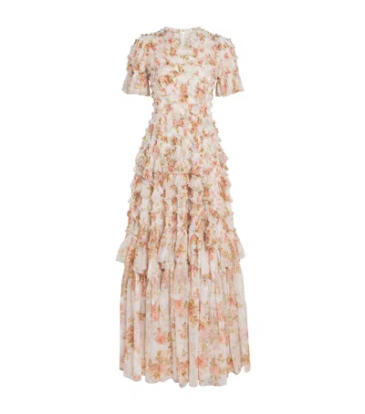 Needle & Thread Summer's Rose Valentines Gown In Multi