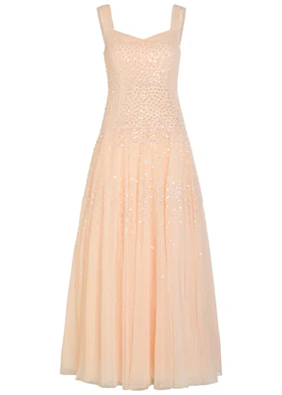 Needle & Thread Sunrise Sequin-embellished Tulle Gown In Pink