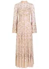 Needle & Thread Sylvia Rose Floral-embroidered Tulle Gown In Pink