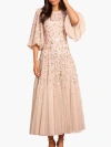 Needle & Thread Sylvia Round Neck Ankle Gown In Neutral