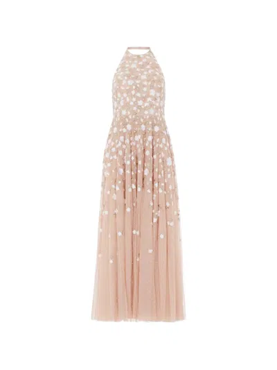 Needle & Thread Trailing Roses Halter-neck Gown In Pink