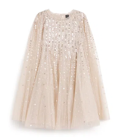 Needle & Thread Kids' Tulle Cape Moonlight Dress In Nude