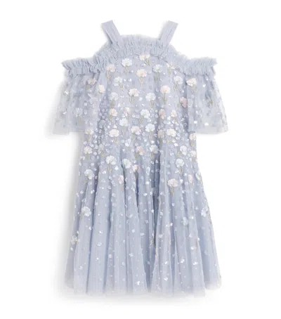 Needle & Thread Kids' Tulle Dandelion Ditsy Dress In Blue