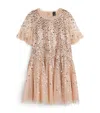 Needle & Thread Tulle Dappled Sequin Cape Dress In Neutral