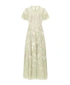 Needle & Thread Tulle Dress With Floral Embroidery In Green