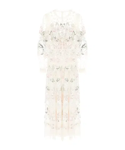 Needle & Thread Tulle Dress With Sequins In White