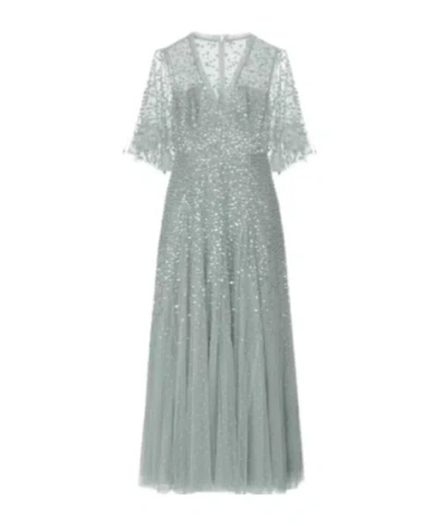 Needle & Thread Tulle Dress With Sequins In Gray