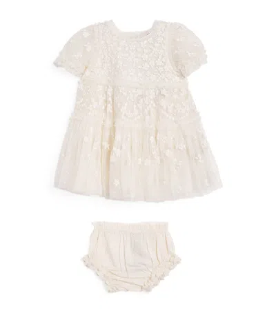 Needle & Thread Kids' Tulle Garland Ribbon Dress In White