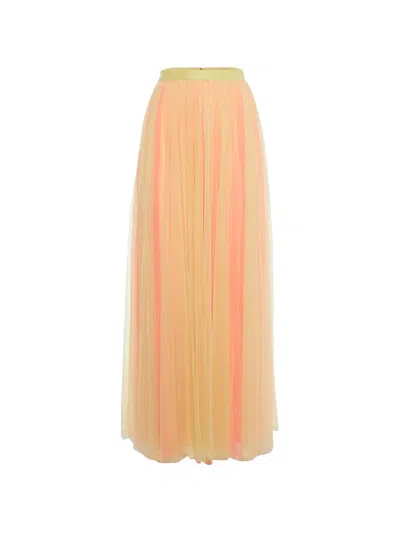 Pre-owned Needle & Thread Tulle Maxi Skirt In Yellow