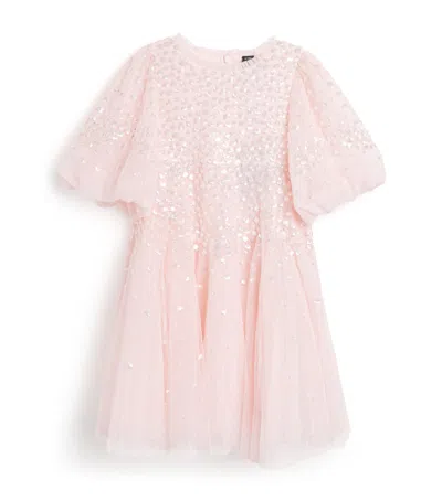 Needle & Thread Kids' Tulle Scallop Sequin Dress In Pink