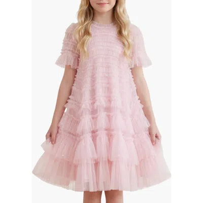 Needle & Thread Kids'  Valentine Ruffle Detail Dress In Pink