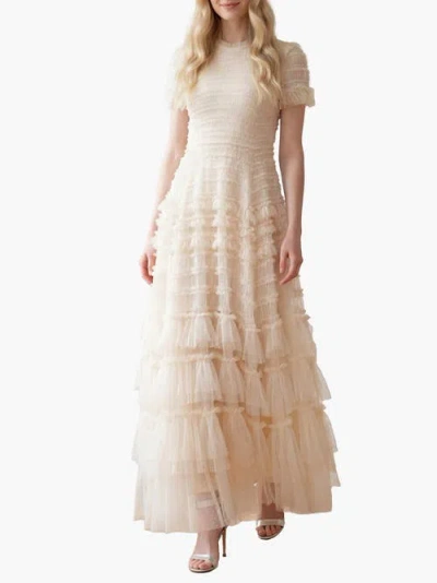 Needle & Thread Valentine Ruffle Maxi Dress In Brown