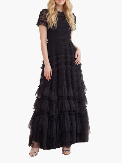 Needle & Thread Valentine Ruffle Maxi Dress In Black