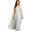 Needle & Thread Versailles Ditsy Cape Sleeve Ankle Gown In Blue