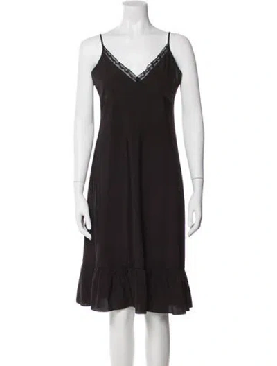 Pre-owned Needle & Thread V-neck Knee-length Dress In Gray