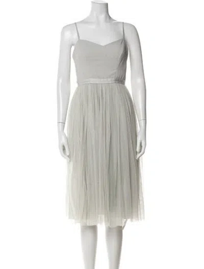 Pre-owned Needle & Thread V-neck Midi Length Dress In Neutral