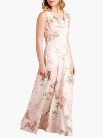 Needle & Thread Wisteria Jacquard Cowl Neck Gown In Pink