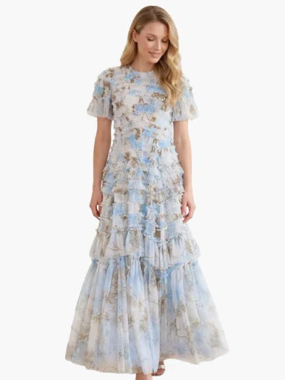 Needle & Thread Wisteria Valentine Ruffle Gown In Blue