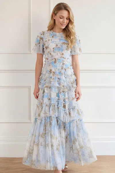 Needle & Thread Wisteria Valentine Ruffle Gown In White