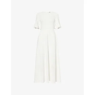 Needle & Thread Womens Cream Scallop Lace Pointelle Woven Maxi Dress In White