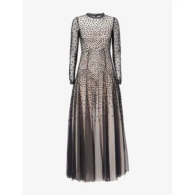 Needle & Thread Womens Graphite/opal Sequin-embellished Flared Woven Maxi Dress