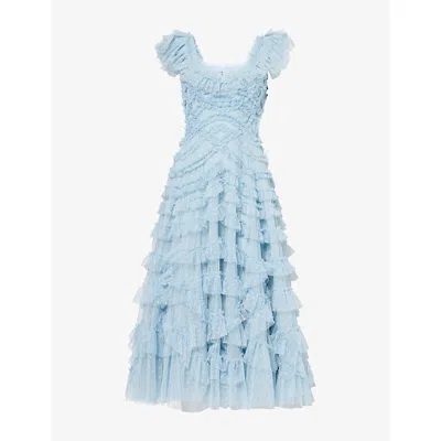 Needle & Thread Womens Aqua Lola Backless Ballerina Tulle Dress In Blue