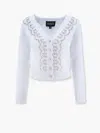 Needle & Thread Alpaca And Wool Cardigan With Rhinestones In Blue