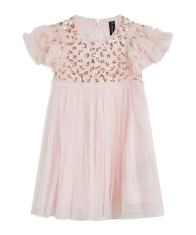 Needle & Thread Kids' Autumn Leaves Dress In Pink