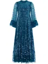 Needle & Thread Sequined Dress In Blue
