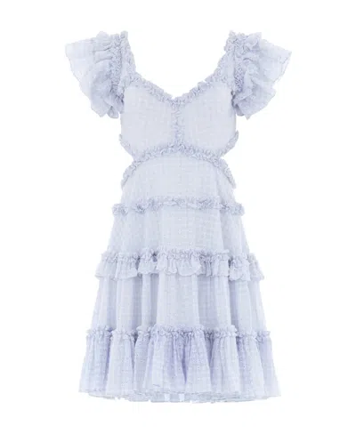 Needle & Thread Broderie-anglaise Organic Cotton Minidress In Blue