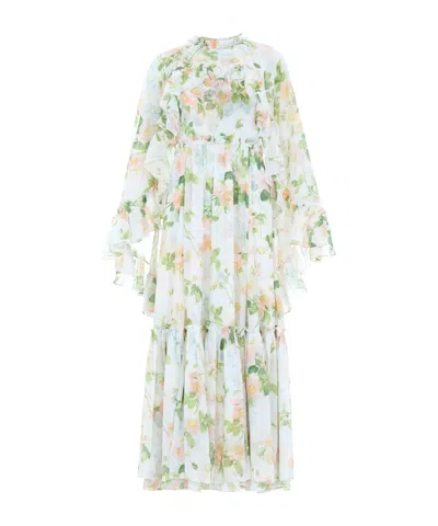 Needle & Thread Cape And Ankle Dress In White