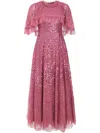 Needle & Thread Cape Gown In Pink