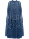Needle & Thread Caped Gown In Blue