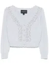 Needle & Thread Alpaca And Wool Cardigan With Rhinestones In Blue