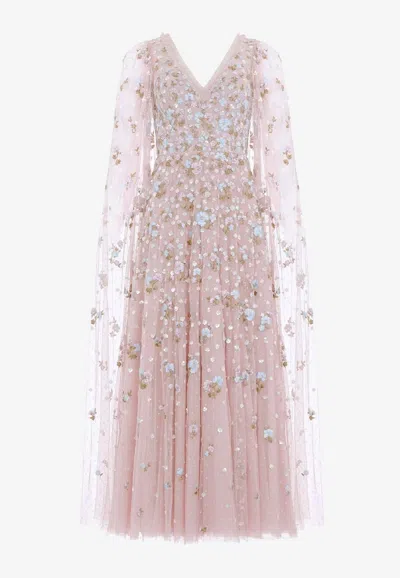 Needle & Thread Dahlia Ditsy Maxi Dress In Lilac