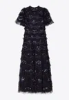Needle & Thread Daisy Wave Ankle Goen In Midnight Blue