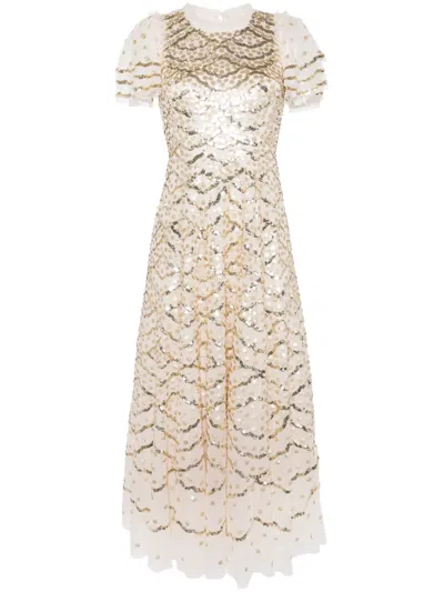 NEEDLE & THREAD DECO DOT GLOSS MAXI DRESS