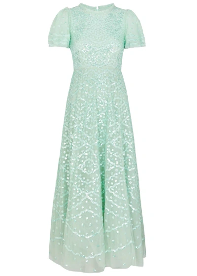 Needle & Thread Deco Dot Sequin-embellished Tulle Dress In Mint