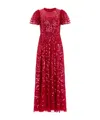 Needle & Thread Decorative Polka Dot Ankle Dress Skirt In Red
