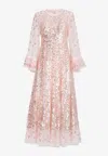 Needle & Thread Fern Sequined Gown In Pink