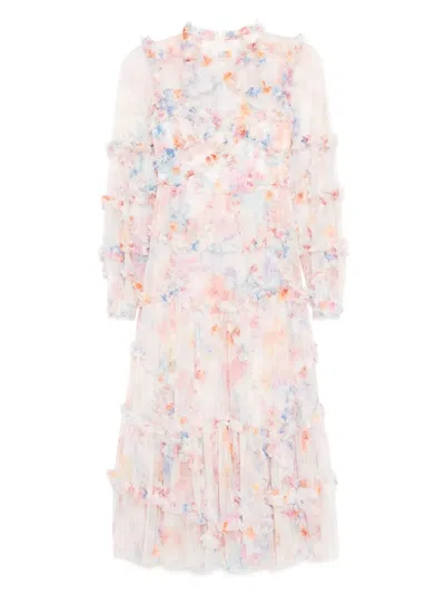 Needle & Thread Floral Diamond Ruffle Gown