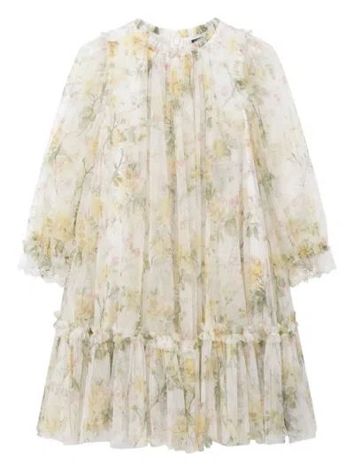 Needle & Thread Kids' Floral Dress In White