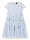 Needle & Thread Floral-embroidered Dress In Blue