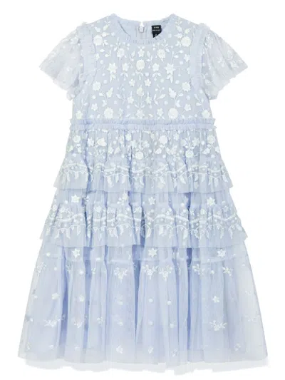 NEEDLE & THREAD FLORAL-EMBROIDERED DRESS