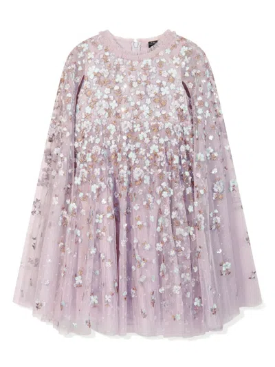 Needle & Thread Kids' Floral-embroidered Dress In Pink